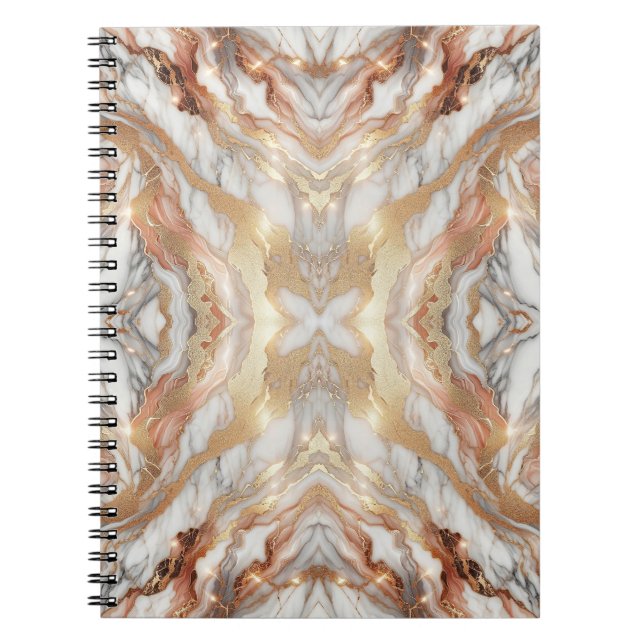 Glam Ro Guld Luxurious Trendig Marble Butterfly Anteckningsbok (Framsidan)
