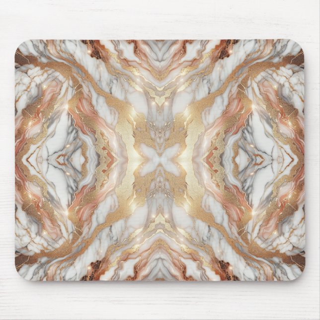Glam Ro Guld Luxurious Trendig Marble Butterfly Musmatta (Framsidan)