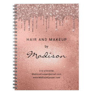 Glam Ro Guld Metall Glitter, hjort och makeup Anteckningsbok