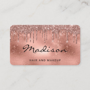 Glam Ro Guld Metallic Glitter Drip Hair & Makeup Visitkort