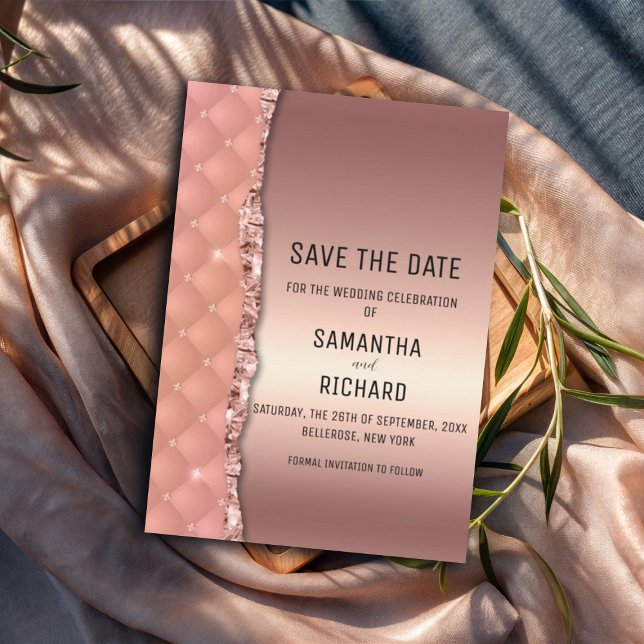 Glam Ro Guld Ripping Glitter Metallic Spara Datumet (Skapare uppladdad)