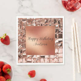 Glam Ro Guld Squares Foil-utseende Pappersservett