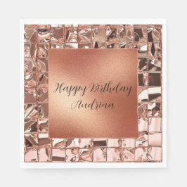 Glam Ro Guld Squares Foil-utseende Pappersservett