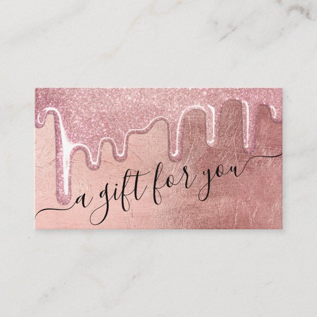 Glam Ro Guld Thick Glitter Drip Gift-certifikat Visitkort (Framsida)