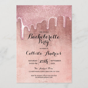 Glam Ro Guld Thick Glitter Drives Bachelorette Inbjudningar