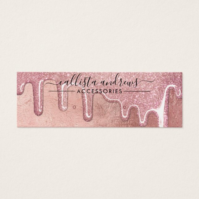 Glam Ro Guld Thick Glitter Drives Earring Visning Litet Visitkort (Framsidan)