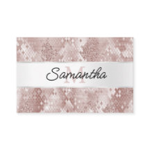 Glam Ro White Silver Snake Monogram