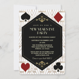 Glam Roaring 1920s Casino Gambling New Year Party Inbjudningar