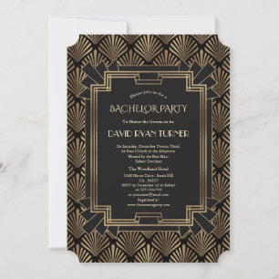 Glam Roaring 20:s Underbara Gatsby Bachelor Party Inbjudningar