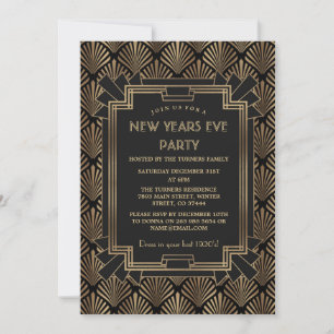 Glam Roaring 20:s Underbara Gatsby New Year Party Inbjudningar