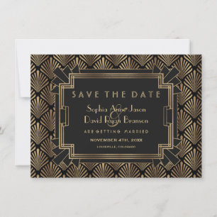 Glam Roaring 20:s Underbara Gatsby Save Date Spara Datumet