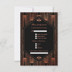 Glam Roaring 20-talets Underbara Gatsby Copper Bla OSA Kort
