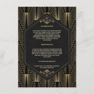 Glam Roaring 20s Gatsby Wedding Accommodation Tilläggskort