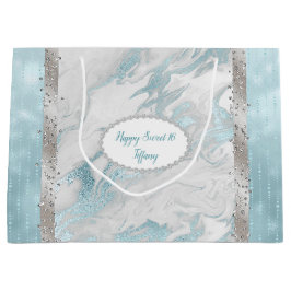 Glam Robins Egg Blue och Silver Gift Bag