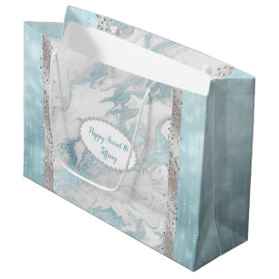 Glam Robins Egg Blue och Silver Gift Bag