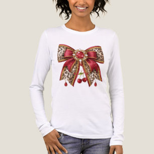 glam röda fjärilsband stil t shirt