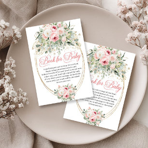 Glam Röda och Guld Baby Shower Bok Begäran Tilläggskort