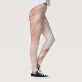 Glam Rosa Abstrakt Marble Mönster Leggings