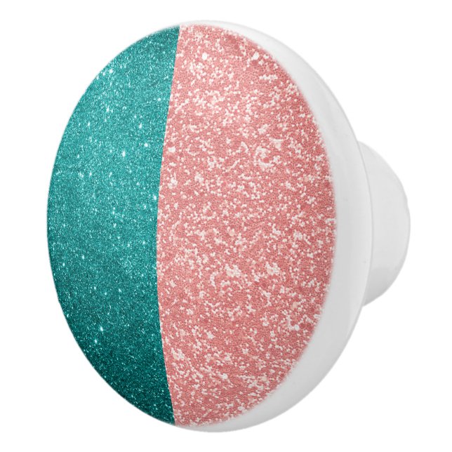 Glam Rosa Blå Glitter Glans  Knopp (Höger)