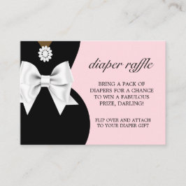 Glam Rosa Black Ethnic Baby Shower Diaper Raffle Tilläggskort