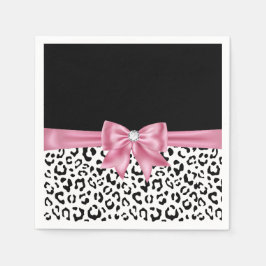 Glam Rosa Bow Diamond Black Snö Leopard Pappersservett