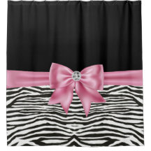 Glam Rosa Bow Diamond Zebra tryck Black
