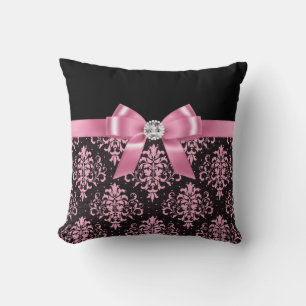 Glam Rosa Bow-Rosa Snöre-Black Kudde