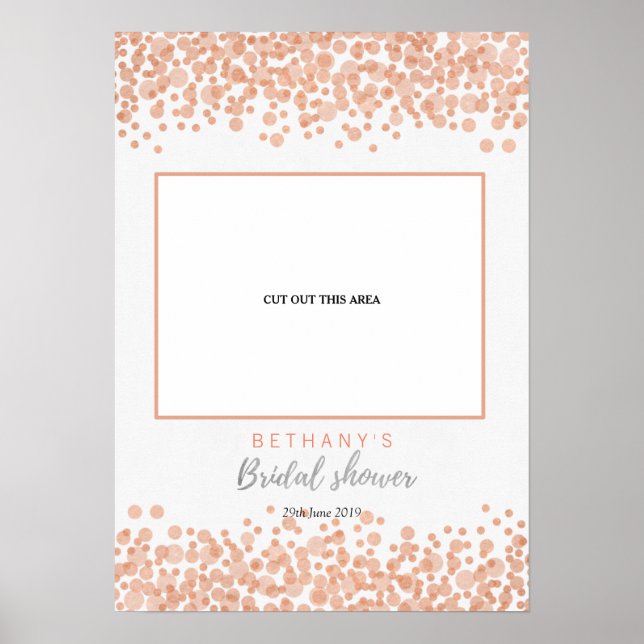 Glam Rosa Bubbles-Möhippan Klipp ut foto Booth Poster (Framsidan)