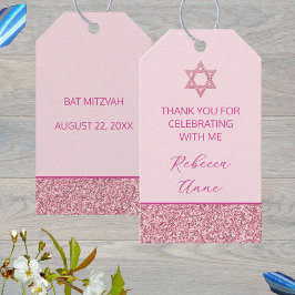 Glam Rosa Cute Tack Bat mitzvah Party Presentetikett