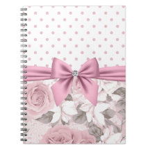 Glam Rosa Diamond Bow Blommigt Polka dots