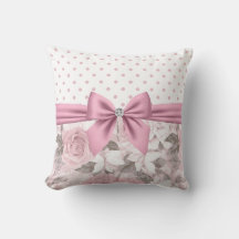 Glam Rosa Diamond Bow Blommigt Polka dots