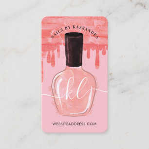 Glam Rosa Drives Nagel polsk Monogram-skript för F Visitkort