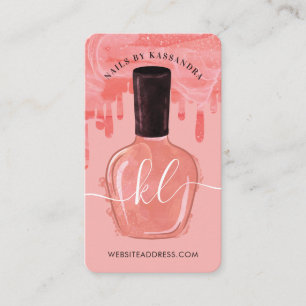 Glam Rosa Drives Nagel polsk Monogram-skript för F Visitkort