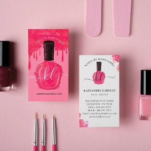 Glam Rosa Drives Nagel polsk Monogram-skript för F Visitkort