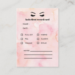 Glam ROSA Eyelash Extension Client Consultation Visitkort