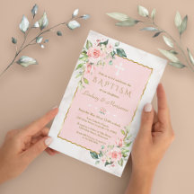 Glam Rosa  Flowers Guld Marble Twillingars Baptism