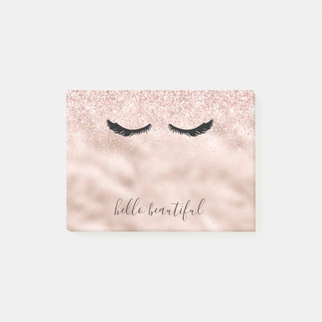 Glam  Rosa Glitter Black Eyelash     Post-it Block (Framsida)