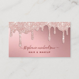 Glam Rosa Glitter Drip Foil Beauty Salon Visitkort