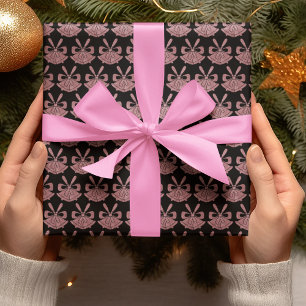 Glam Rosa Glitter Klockor på Black Helgdag Presentpapper