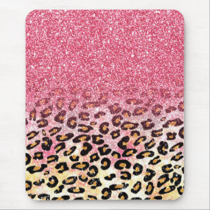 Glam Rosa Glitter Leopard Mönster Musmatta