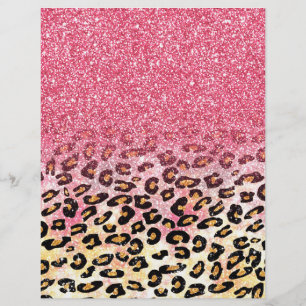 Glam Rosa Glitter Leopard Mönster Reklamblad