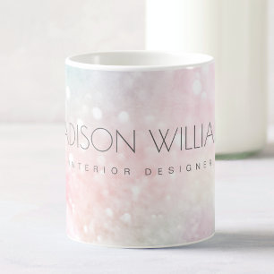 Glam Rosa Glitter Pastel Girly Mönster Kaffemugg
