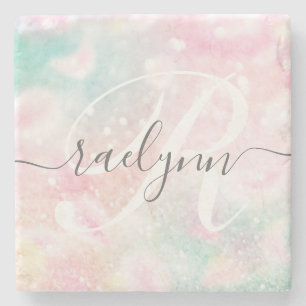 Glam Rosa Glitter Pastel Girly Mönster Stenunderlägg