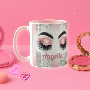 Glam Rosa Glittrande Ögonfransar Mugg