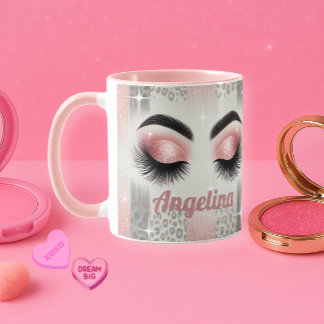 Glam Rosa Glittrande Ögonfransar Mugg