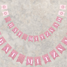 Glam Rosa Gnistra Girl Chic Elegant Bat mitzvah Vimplar