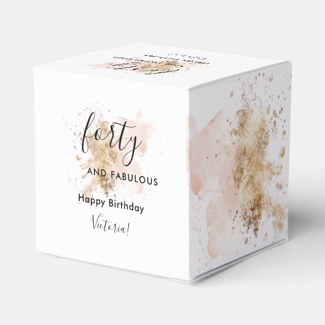 Glam Rosa Guld 40 och Fabulous 40:e födelsedagen Presentaskar (Baksidan Sidan)