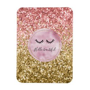Glam Rosa Guld Glitter Black Eyelash Magnet