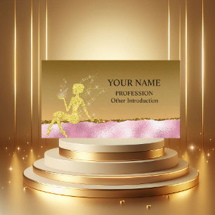 Glam Rosa Guld Glitter Fairy Visitkort