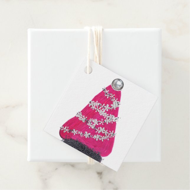 Glam Rosa Julgran Gåvor Etiketter (På plats)